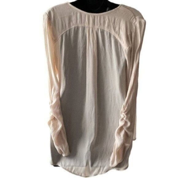 Free People V-Neck Long Sleeve With Rouching Puff Shoulder Pale Peach Women’s S - Picture 5 of 9